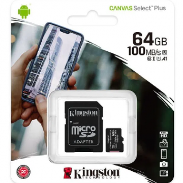 MEMORIA MICRO SD KINGSTON 64GB 100MB/S