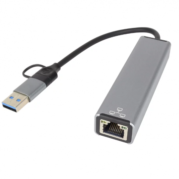 HUB USB TIPO C DUAL RJ45