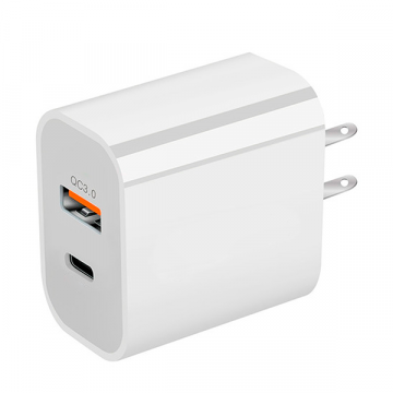 CARGADOR USB Y TIPO C DE PARED 20W QC